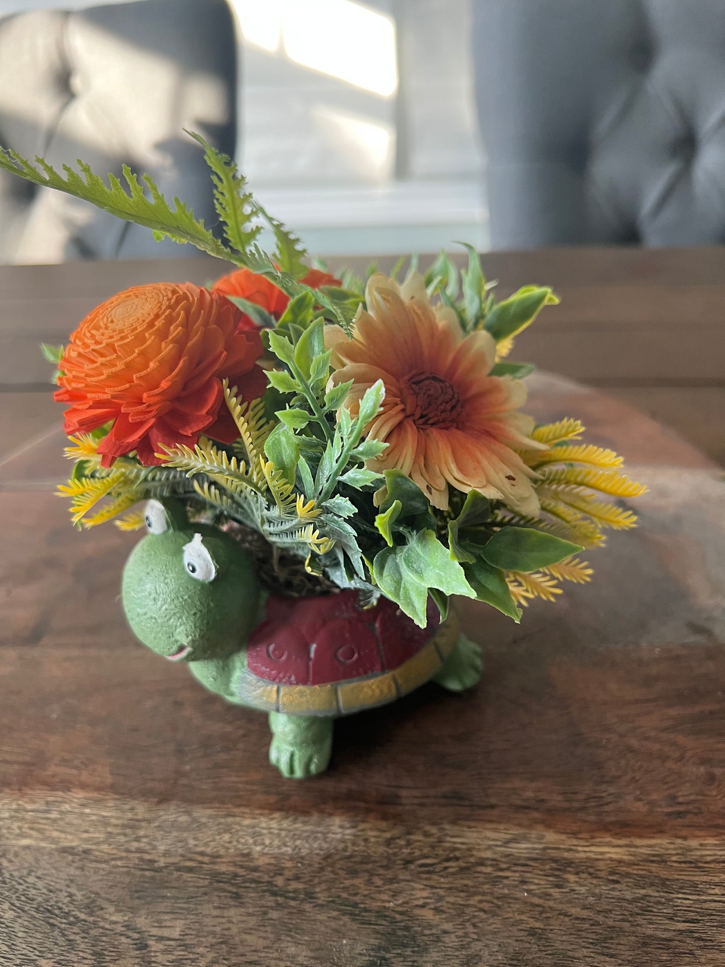 Turtle with Peach flowers