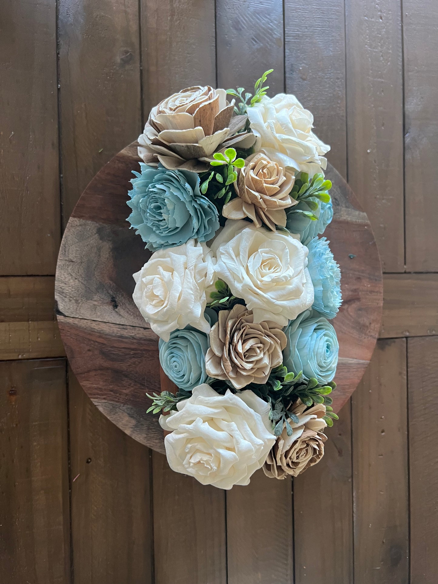 Box - 12 inch light Blue and white flowers